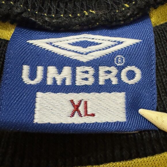 Vintage Umbro Soccer Jersey Football Shirt Sz XL Yellow 80s Made In USA #12 - Picture 3 of 10